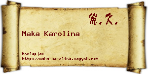 Maka Karolina névjegykártya